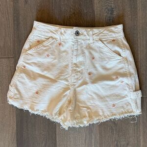 American Eagle Outfitters Cream Denim Shorts